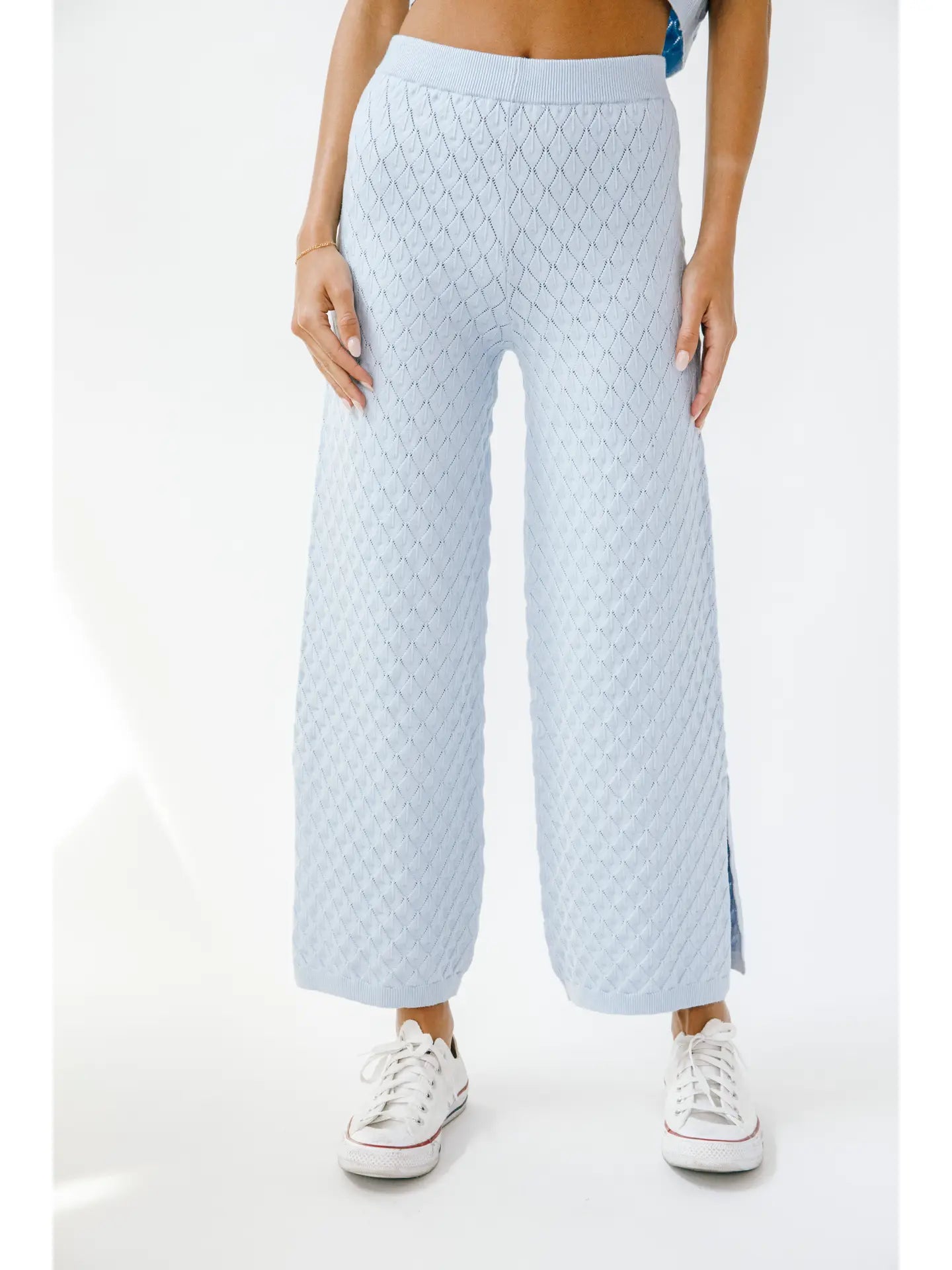 Diamond Knit High Waisted Pants (3 Colors)