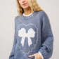 Heartfelt Bow Embroidered Sweater