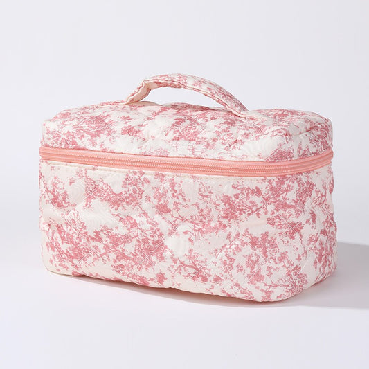 Floral Quilted Makeup Bag