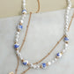 Ceramic Porcelain Pearl Bow Layered Necklace