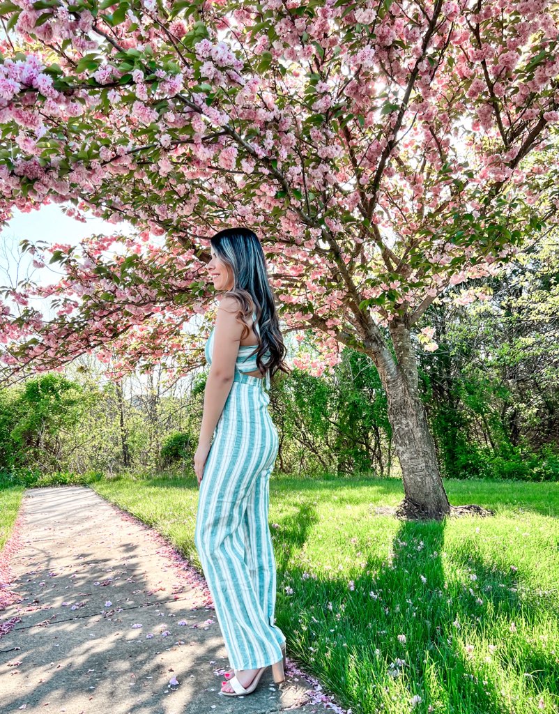 Seafoam Striped Jumpsuit