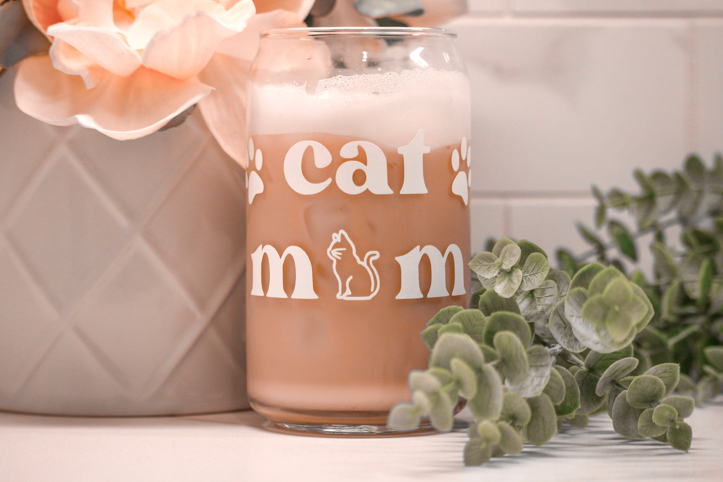 Cat/Dog Mom Glass Cup